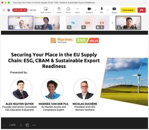 ESG Education & Business và Normec Verifavia tăng cường hợp tác, hỗ trợ doanh nghiệp xuất khẩu Việt Nam đáp ứng yêu cầu ESG, CBAM và EU ETS Maritime